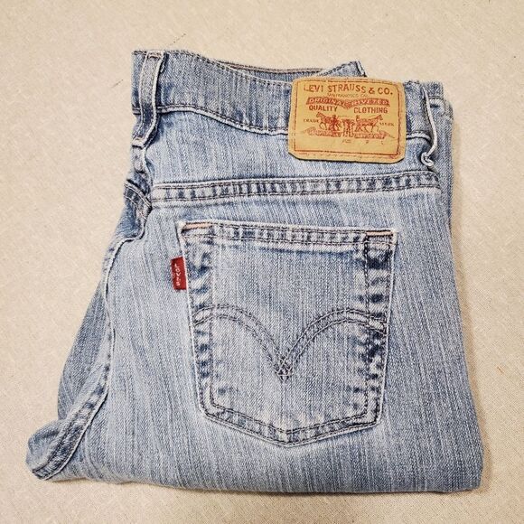 Levi's Faded Denim Jeans Flare Leg Size 2M - Picture 11 of 12